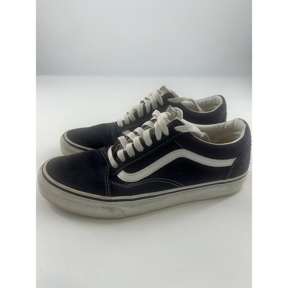 Vans Off the Wall Shoes Mens Size 8.5 Womens 10 Navy Blue White Lace Up Skater - Picture 1 of 7